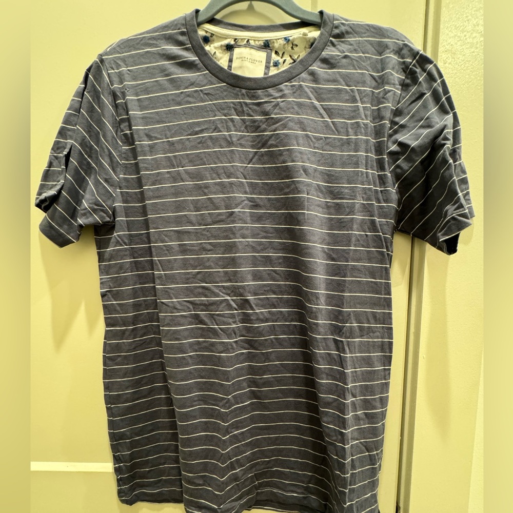 Denim and Flower stripped shirt